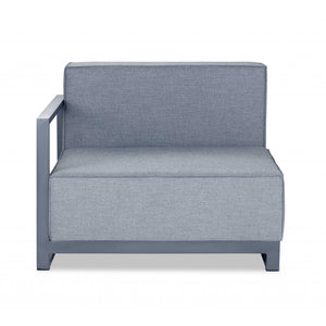 HMS 37 Gray Linen Arm Accent Chair with Modern Design Metal Legs for Home Office Living Room Bedroom or Apartment Use