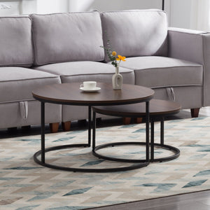 2-Piece Nesting Round Coffee Table Set
