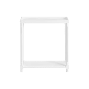 HMS Set of Two 24\" White Wood Rectangular Console Tables with Shelf Elegant End Tables for Home Decor