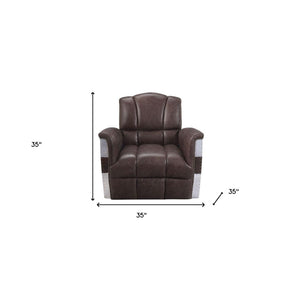HMS 35 Brown Top Grain Leather Patchwork Club Chair for Living Room