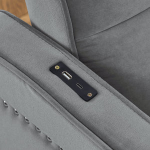Loveseats Sofa Bed with Pull-out Bed,Back and Two Arm Pocket,Type C and USB Charging