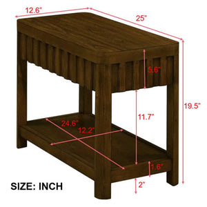 25-Inch Rectangular Farmhouse Console Table with Storage Rack Coffee Table Style FCJ Collection
