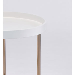 HMS 22\" Round End Table in Copper and White for Living Room Sofas