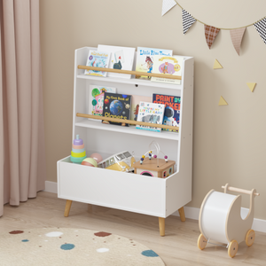 FCJ Children's Bookshelf Industrial-Contemporary Antique Design for Home Living Room Bedroom & School Book Storage