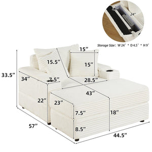 Sofa With 2 Toss Pillows and a Ottoman ,Comfy Sofa- Deep Seat Couch for Living Room