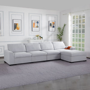 149' Modular Living Room Sofa with Ottoman Sectional Design for Comfort and Style