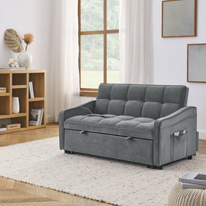 Loveseats Sofa Bed with Pull-out Bed,Back and Two Arm Pocket,Type C and USB Charging