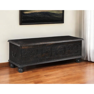 54\" HMS Black Solid Wood Distressed Lift Top Coffee Table