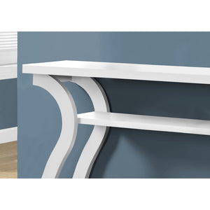 HMS 47\" Luxury White Floor Console Table Mirrored Shelves Entry Living Room Hotel Bedroom School Luxury Rustic Panel Storage