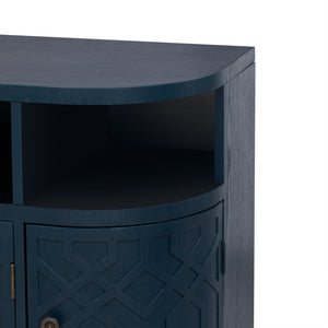 Curved Design Storage Cabinet Featuring Four Doors and Adjustable Shelves Suitable for Corridors Entrances and Study