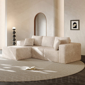 TikTok Popular 107 Inch Fluffy Cloud Sofa Sectional L Shape with Chaise Oversized Modular Corner Couch