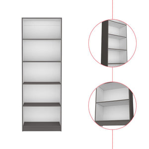 Benzoni Office 4-Shelf Bookcase in Matt Gray/White Color