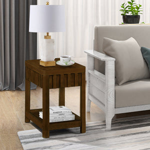 25-Inch Rectangular Farmhouse Console Table with Storage Rack Coffee Table Style FCJ Collection