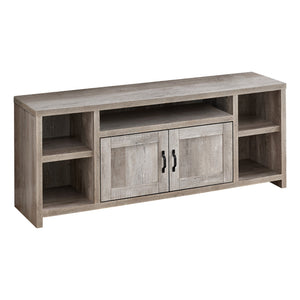 HMS 59 Taupe Distressed Wood TV Stand with Enclosed and Open Storage Elegant Home Entertainment Furniture