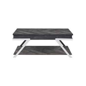FCJ Roma Gray Lift Top Cocktail Table Stylish Coffee Table with Practical Storage Features