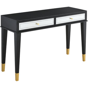 HMS 47\" Contemporary Elegant MDF Wood Console Table with Black Silver Gold Finish for Living Room Hotel Bedroom Decoration