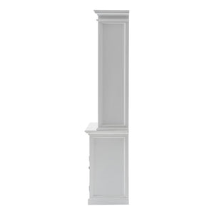 HMS 87 White Solid Wood Adjustable Four Tier Bookcase