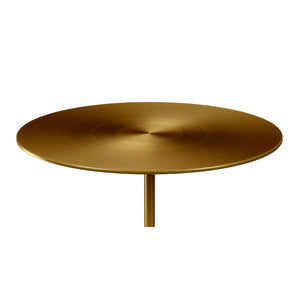 HMS 17\" Gold and White Steel and Stone Round Coffee Table Elegant Indoor Living Room Furniture for Home Use