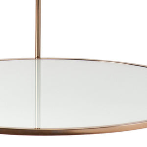 HMS 34\" Clear and Gold Round Coffee Table with Iron Elegant Glass Design