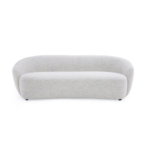 HMS 90 Contemporary Chesterfield Sofa Off-White Fabric with Black Legs for Living Rooms