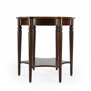 HMS 28\" Convertible Brown Wood Round Coffee Table Side Table for Living Room Home Furniture with Metal Shelf