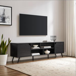 FCJ Contemporary 2-Door TV Stand Minimalist Modern & Luxury for TVs up to 80 Inches MDF Panel for Living Room or House