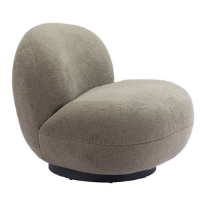 HMS 30\" Khaki and Black Faux Shearling Upholstered Slipper Chair Stylish Living Room Furniture