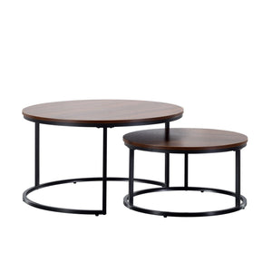 2-Piece Nesting Round Coffee Table Set