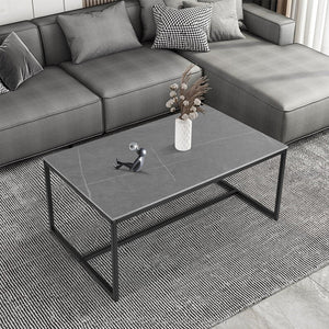 US Free Shipping Modern Living Room Center Furniture Coffee Table Marble Pattern Tea Table with Open Storage