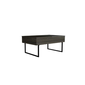 HMS 39\" Espresso and Black Metal Lift Top Coffee Table with Drawer