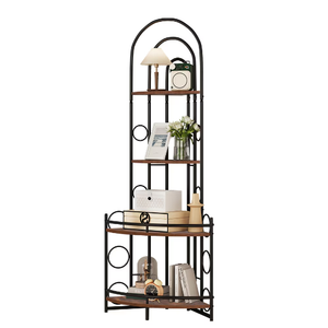 FCJ Metal Frame Bookcase Plant Stand with Unique Design