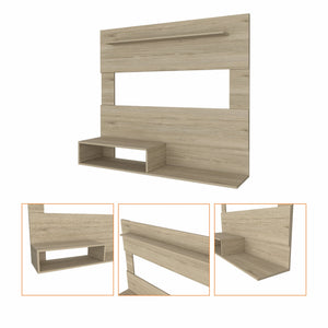 HMS 55 Light Pine Open Shelving TV Stand Elegant Entertainment Center with Open Storage