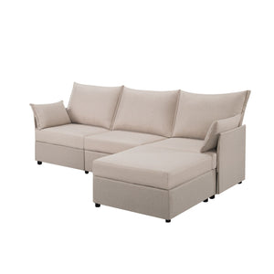 93.7-Inch Sectional Sofa with Ottoman for Living Room