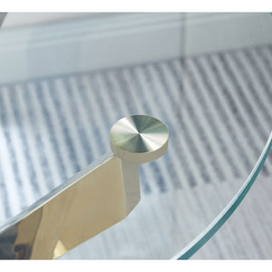 Modern Round Tempered Glass Coffee Table with Chrome Legs