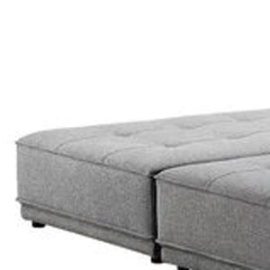 HMS 100% Polyester Gray Stationary L-Shaped Two-Piece Sofa and Chaise for Living Room