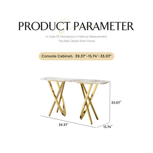 Italian Marble Mdf Wooden Console Table Modern Luxury Design Gold Stainless Steel Entryway Console Tables Living Room Furniture