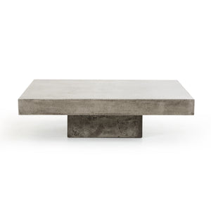 HMS 43\" Gray and Dark Gray Concrete Square Block Coffee Table
