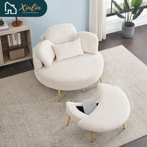 43-Inch Single Grey Velvet Chair Soft and Comfortable for Outdoor Bedroom Hotel Use Nordic Design Style Free Shipping