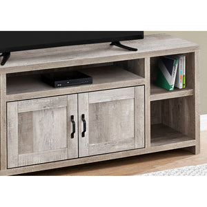 HMS 59 Taupe Distressed Wood TV Stand with Enclosed and Open Storage Elegant Home Entertainment Furniture