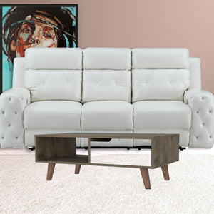 HMS 40\" Natural Dark Brown White Wood Rectangular Coffee Table with Shelf Multiple Color Options