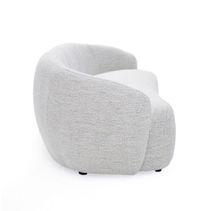 HMS 90 Contemporary Chesterfield Sofa Off-White Fabric with Black Legs for Living Rooms