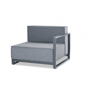 HMS 37 Gray Linen Arm Accent Chair with Modern Design Metal Legs for Home Office Living Room Bedroom or Apartment Use