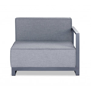 HMS 37 Gray Linen Arm Accent Chair with Modern Design Metal Legs for Home Office Living Room Bedroom or Apartment Use