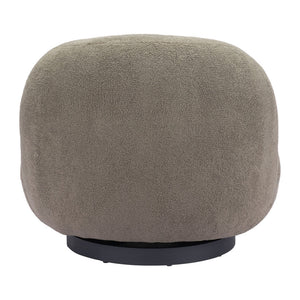 HMS 30\" Khaki and Black Faux Shearling Upholstered Slipper Chair Stylish Living Room Furniture