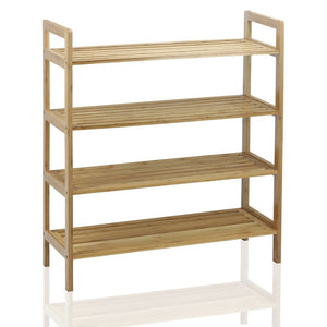 4-Tier Natural Bamboo Shoe Rack