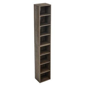 8-Tier Adjustable Tall Narrow Bookcase Home Office Multi-Functional Double-Decker Display Bookshelf CD/DVD Slim Storage Cabinet