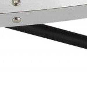 HMS 46\" Natural and Black Wood Round Abstract Coffee Table with Iron Modern Home Décor