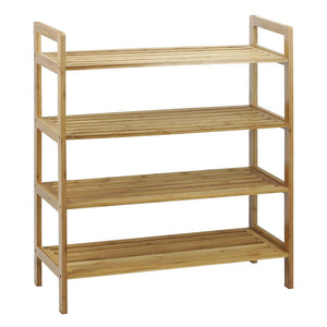 4-Tier Natural Bamboo Shoe Rack