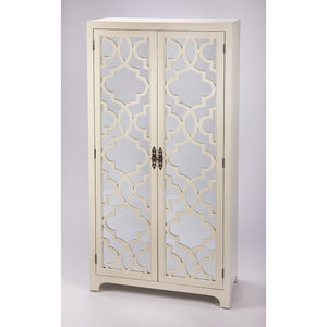 HMS Morjanna White Tall Cabinet Solid Wood MDF Antique Design Style for Home Hotel Villa Living Room Dining Room Furniture