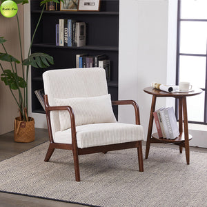 In Stock Modern Nordic Upholstered Accent Living Room Chair Solid Wood Lounge Chair For Coffee House Reading Room Armchair 5373